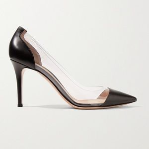 Gianvitto Rossi 105mm Leather and PVC Pumps Black 37.5